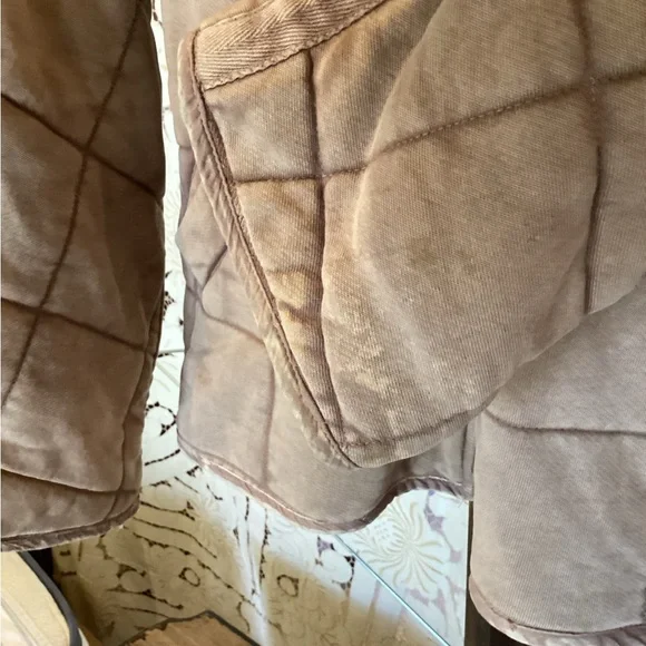 Free People Dolman Quilted Jacket M Champagne Diamonds - Picture 7 of 16